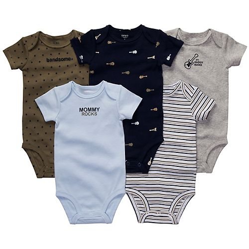 Carter s Rockstar Short Sleeve 5 Pack BodysuitsB0056K3DLW