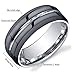 King Will Mens 8mm Black Mens Tungsten Ring Wedding Band Grooved Center Polished Wedding Band(13.5)