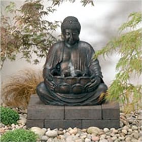 Buddha Fountain with solar on demand feature