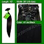 10" Inch #1 Jet Black Pro Extensions Human Hair Extensions