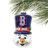 Boston Red Sox Top Hat Snowman Blown Glass Ornament