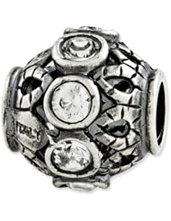 Sterling Silver Reflections Antiqued Swarovski Elements Bead