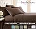 Southshore Fine Living, Inc. 21-Inch Extra Deep Pocket Sheets King, 6-Piece Microfiber Sheet Set, Flat Oversized King Sheets, Brown Pillow Cases 4 Pack, Chocolate Brown Sheet Set