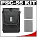 Canon PowerShot PSC-55 Deluxe Leather Compact Case + (2) NB-5L Batteries Kit for SD990 IS, SD950 IS, SD890 IS, SD880 IS, SD850 IS, SD790 IS Digital Cameras