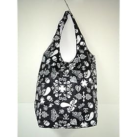 Trendy Shopping Tote Bag - White Random Pattern