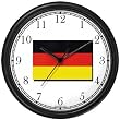 Flag of Germany No.1 - German Theme Wall Clock by WatchBuddy Timepieces (Hunter Green Frame)