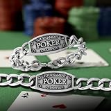Silver Tone Link Poker Tournament Champion Bracelet