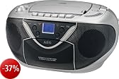 AEG SRR 4326 Radioregistratore stereo (Lettore MP3-CD, Sintonizzatore AM/FM, Scomparto per audiocassette) colore: Argento