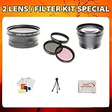 Wide Angle Macro Lens + 2x Telephoto Lens + 3 Pc. Filter Kit For The Sony S ....