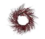 24" Pre-Lit LED Battery Operated Cranberry Rattan Wreath - Clear Lights