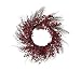 24" Pre-Lit LED Battery Operated Cranberry Rattan Wreath - Clear Lights