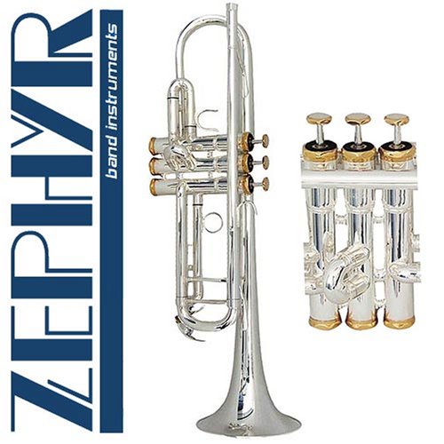 Zephyr 606S Deluxe Double-Braced Silver Trumpet wGold Trim Outfit