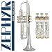 Musical Instruments : Zephyr 606S Deluxe Double-Braced Silver Trumpet w/Gold Trim Outfit