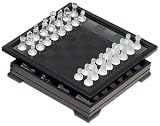 Black Smoked Glass Chess Set with Storage