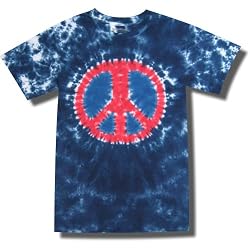 Tie Dye Mania Patriotic Peace Sign Tie-Dye Short Sleeve T-Shirt