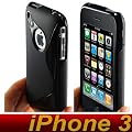 AEVI24 Apple iPhone 3G / 3GS Designer Schutzh�lle Silikon TPU H�lle Etui Tasche Case Hard Cover S S-Line Schwarz-Schwarz Black TOP