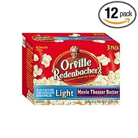 Orville Redenbacher's Gourmet Microwavable Popcorn, Movie Theater Butter Light, 3-Count Boxes (Pack of 12)