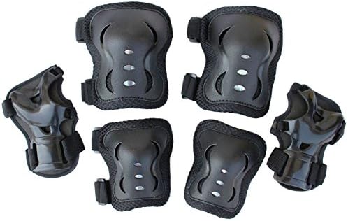 Eforbuy 6Pcs Set Sports Extreme Sports Protective Gear kid Children's Wrist Elbow Knee Protector (black)