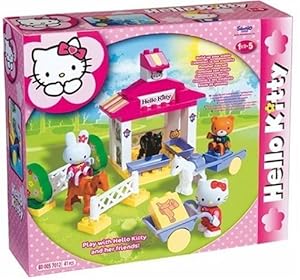 BIG - 57012 - Play BIG Bloxx - Ecurie à poneys Hello Kitty avec figurines Hello Kitty inclus