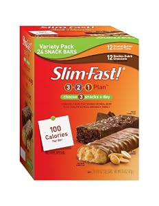 SlimFast Variety Pack Snack Bar, 0.81 Ounce (Pack of 24)