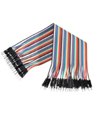 40pcs 20cm 1p-1p Male to Male 2.54mm 0.1 Inch Breadboard Cable Jumper Wire Seet For Arduino M/M
