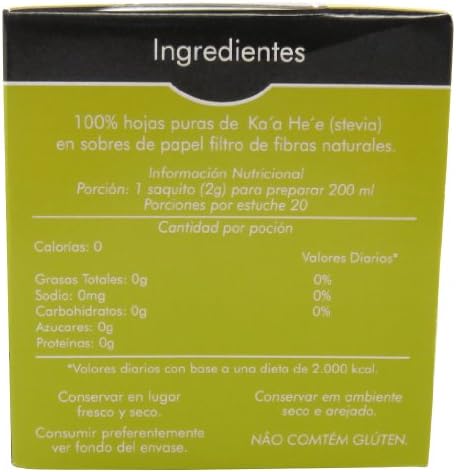 Stevia (Kaa Hee) (Stevia Rebaudiana) 100% Natural. 20-count Boxes (Pack of 3)