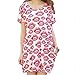Bibigirl Women's Plus Size Loose Shift Dress Loose Floral Chiffon Tee Tops