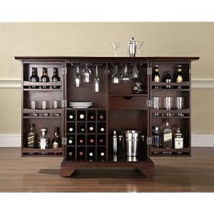 Crosley Furniture KF40001BMA - LaFayette Expandable Bar Cabinet (Vintage Mahogany) Crosley Furniture KF40001BMA - LaFayette Expandable Bar Cabinet (Vintage Mahogany)