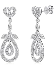 18k WHITE GOLD WOMENS EARRING LE-2382 DIAMOND 0.78CT TW