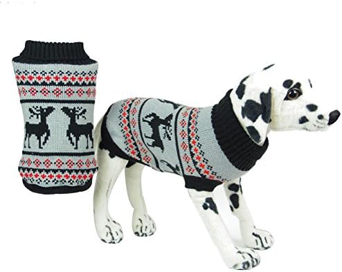 Smart international Pet dog winter wool knitting warm The moose pattern clothes black XXL