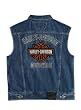 Harley-Davidson&reg; Men's Bar & Shield Logo Denim Vest. Embroidered Harley-Davidson&reg; graphics on left chest and back. 99041-08VM