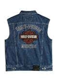 Harley-Davidson® Men's Bar & Shield Denim Vest. 100% cotton denim. Classic denim vest styling. Embroidery. 99041-08VM