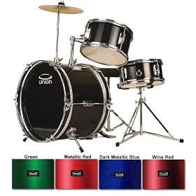 Union 3 pc. Junior Child Kids Drum Set UJ3 - *BLACK(for 3 to 8 yrs old) by 