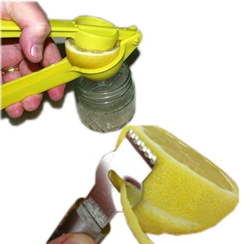 Bundle - 2 Items: Lemon Zester &amp; Stripper Tool Plus Lemon Press Squeezer