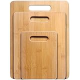 Cutting Board, Nuvita 3-Piece Bamboo Cutting Board Set -Premium Chopping Board Block -Large Medium Small Size Set - Anti-microbial and made of eco-friendly bamboo