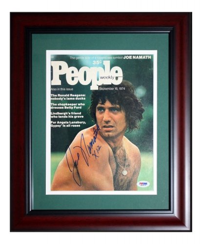 Joe Namath Autographed New York Jets (9/16/74) Deluxe Framed People Magazine - PSADNA