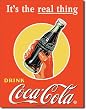 COKE Real Thing - Bottle Tin Sign 12.5"W X 16"H