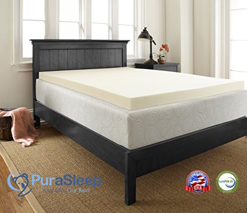 PuraSleep Classic 3" Memory Foam Mattress Topper - Made In The USA - 3-Year Warranty, Full