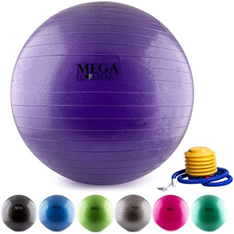 MEGALOVEMART® Purple Anti-Burst Exercise Balance Stability Fitness Yoga Ball w/ Pump - 75cm