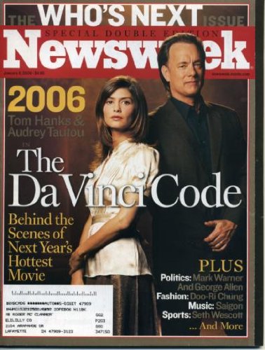 Newsweek January 2, 2006 Tom Hanks & Audrey Tautou/The Da Vinci Code, Ron Howard