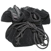 6 Designer Party Favor Bags Gift Pouches Drawstring Grey Velvet 9 Inches Round