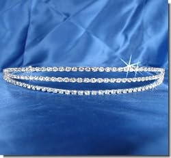 Bridal Wedding Tiara Crown With Three-Row Crystals 14616