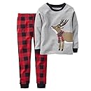 Carters Little Boys 2-Piece Snug Fit Cotton PJs Reindeer Plaid 3T