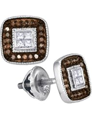 10KT White Gold 0.33 CTW-Diamond Micro-Pave Earring