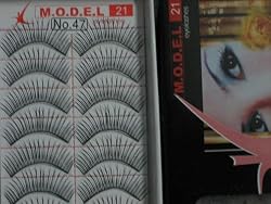 Model 21 Lashes High End No. 47 or 48 False Fake Eyelashes 10 Pairs of 100% Human Hair Lashes