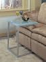 Coaster Sofa Tea Side Table with Modern Simple Pewter and Glass Top