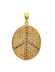 Ethnic Style 14kt Solid Gold Peace Pendant Jewelry