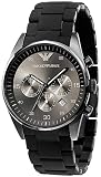 Emporio Armani Men's AR5889 Sport Chronograph Silicone Accent Black Dial Watch
