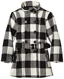 Amy Byer Girls 7-16 Bold And Beautiful Perfect Plaid Check Coat,Black & White Plaid,Small