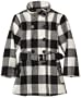 Amy Byer Girls 7-16 Bold And Beautiful Perfect Plaid Check Coat,Black & White Plaid,Small
